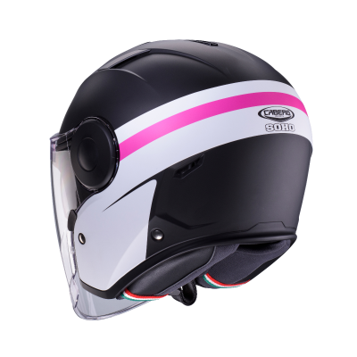 CASCO CABERG SOHO ZEPHYR MATT BLACK/WHITE/FUCHSIA