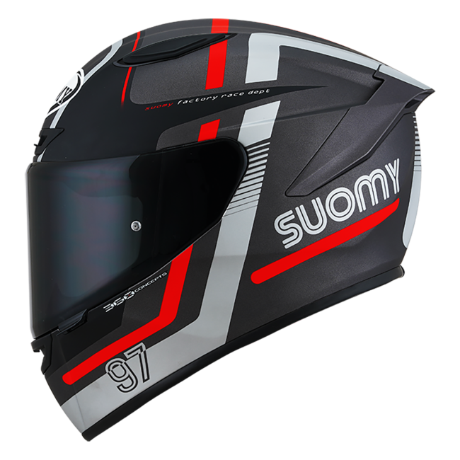 CASCO SUOMY TRACK-1 NINETY SEVEN MATT GUN METAL/RED E06
